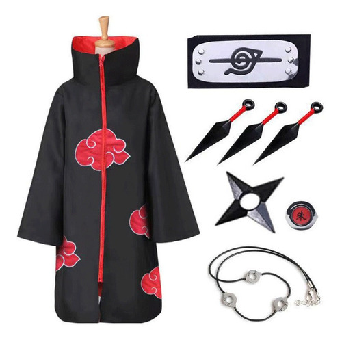 Disfraces De Cosplay De Naruto Akatsuki Uchiha Capa De Anime