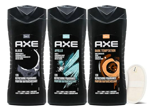 Gel De Ducha Axe 3 En 1, Variedad De 3 Fragancias - Apollo, 