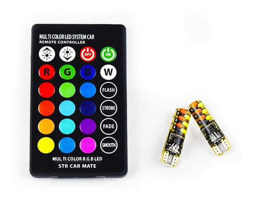 Focos Led Pellizco T10 Rgb Multicolor Con Control Remoto