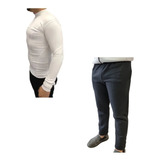 Combo Hombre! Pantalón Algodón Recto Ng + Camiseta Térmica B