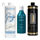 Semi Definitiva Luxe Blueken 1l + Escova Grego 1l + Shampoo