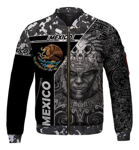 Cazadora Bomber Aztec Warrior Para Hombre 036h Chamarra Méxi