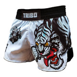 Short De Muay Thai Tribo Tigre Blanco Kick Mma Thai