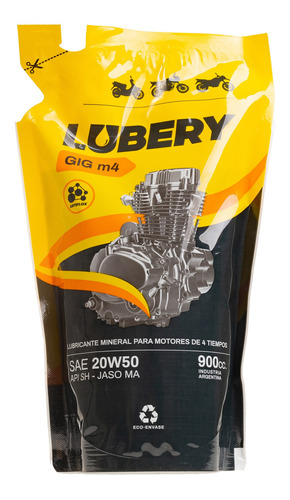 Lubery Gig M4 20w50 Sh Ma Mineral Ecopack 900cc