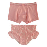 Conjunto De Bragas For Parejas Pink Love Ropa Interior