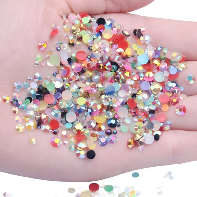 Resina Para Uñas Acrilicas Piedras Decorativas Mezcla 1000pz Mezclar Colores Ab | Meses sin interés