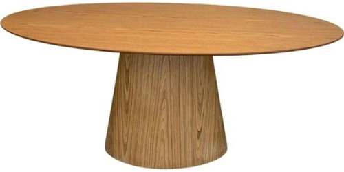 Mesa De Jantar Cone Oval 160x90 Cm Tampo Madeira Freijó