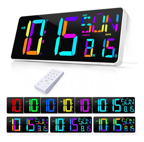 Large Digital Wall Clock With Remote Control, Dual Alarm ...