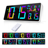 Reloj De Pared Digital Grande Con Control Remoto, Alarma Dua