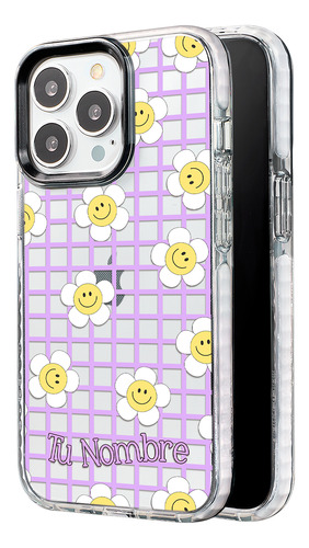 Funda Para iPhone Con Tu Nombre Para Mujer Flores Felices