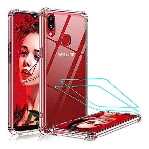 Funda Antigolpes Transparente Para Samsung + Vidrio 