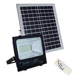 Reflector Solar De 100 W Y Panel Solar Para Exteriores, Carcasa Negra Impermeable, Luz Blanca Fría