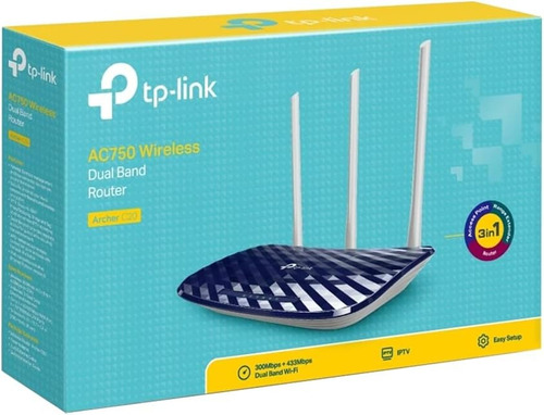Roteador Wireless Tp-link Dual-band Ac-750 Archer C20w 300mb