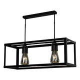 Lampara Colgante Techo Rectangular Cubo 2 Luces  E27