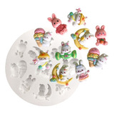 Molde Silicone Coelhos Coelhinho Pascoa Aplique Confeitaria