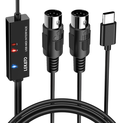 Cable Midi Lekato, Midi A Usb C, Interfaz Midi De Tipo C, En