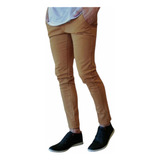 Corte Chino Pantalon Chupin Gabardina Elastizada Hombre 