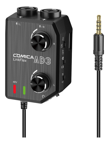 Amplificador De Micrófono Comica Xlr/3,5 Mm/6,35 Mm-3,5 Mm A