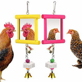 Comederos - Vehomy 2pcs Chicken Mirror Toys For Hens Hanging