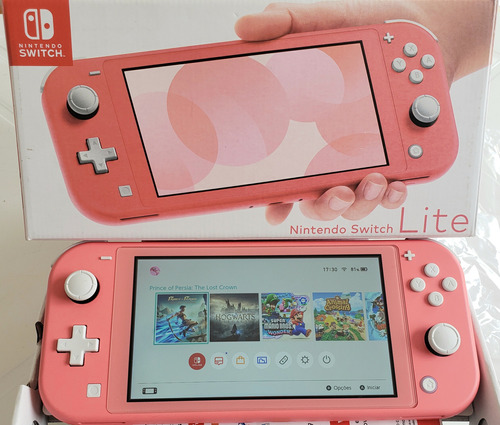 Nintendo Switch Lite Coral - Sd 128gb / Desblo-queado