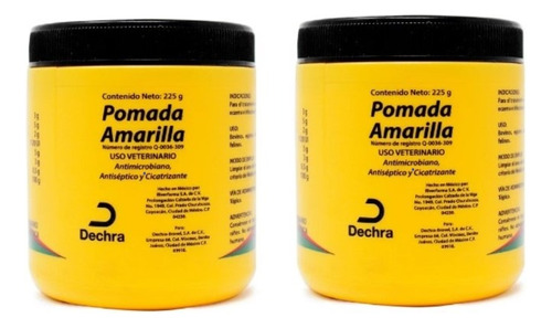 Pomada Amarilla Cicatrizante, Antiséptico 225 Gr * 2 Piezas*