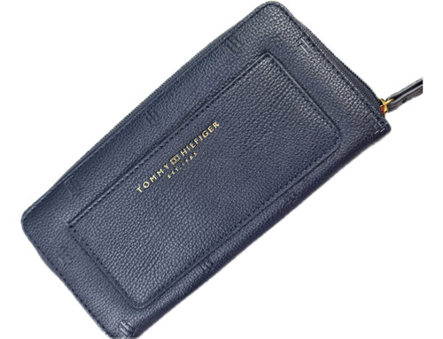 Billetera Tommy Hilfiger Mujer De Eco Cuero Azul Oscuro