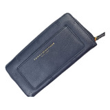 Billetera Tommy Hilfiger Mujer De Eco Cuero Azul Oscuro