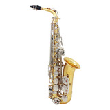 Saxofón Alto De Latón Brillante Grabado Eb