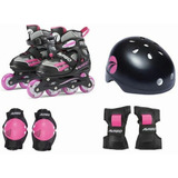 Patines Avigo Talla 1-4 America Casco, Rodillera Y Muñequera