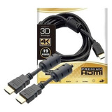 Cabo Hdmi 2.0 4k 3d Ultra Hd 19 Pinos Pontas Ouro 5 Metros