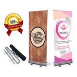 Porta Banner Roll Up + Lona Impresa 85x200cm - Portabanner