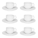 12 Xícara Cafe Oxford Porcelana Empilhável Casa E Hotel 75ml