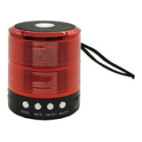 Mini Caixa De Som Portátil Bluetooth Mp3 Ws - 887 Vermelha