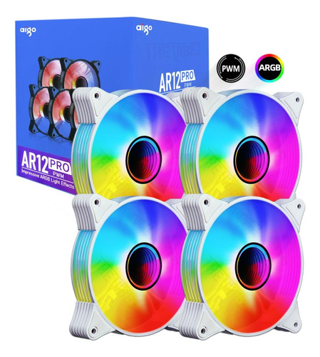 Cooler Fan Aigo Ar12 Pro Argb + Pwm 4 Fans Infinity Brancos