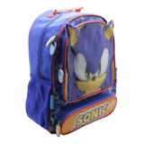 Mochila Escolar Cresko Sonic Games Sega Niño 16 Pulgadas