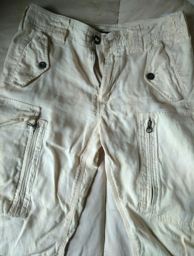 Pantalon Cargo Babucha Lino Crudo Ralph Lauren T.2