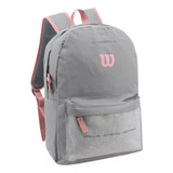 Mochila Wilson Casual Rosa 65.11003dg Urbana 16´´ Color Gris Y Rosa Diseño De La Tela Liso