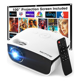 Mini Proyector Nicpow, P/ Exterior, 1080p, 7500l, C/pantalla Color Blanco