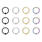 Piercing Para Nariz Acero Septum Circular 10 Mm 12 Pz Cal.16