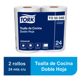 Toalla Cocina Tork Doble Hoja Universal 2 Rollos 24 Mts.