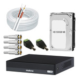 Kit Dvr 3004-c C/hd500gb Nb + 100m Cabo Coaxial E Acessórios