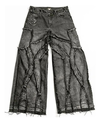Ropa De Moda Punk Y2k Streetwear Jeans Holgados Ri [u]