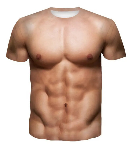 Playera Músculos 3d, Disfraz Gracioso Falsos Abs, Fiesta.