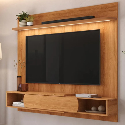 Painel Tv 65 Polegadas Denver Com Led Embutido Portas Mdf Jequitiba