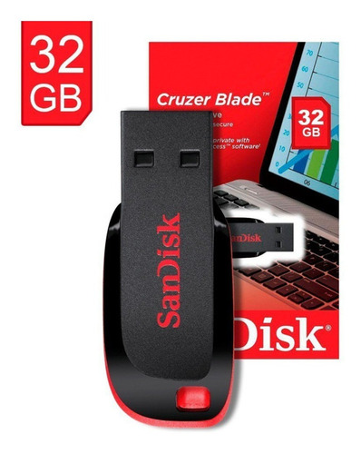 Sandisk Original 32gb Compatível Com Portas 2.0 E 3.0