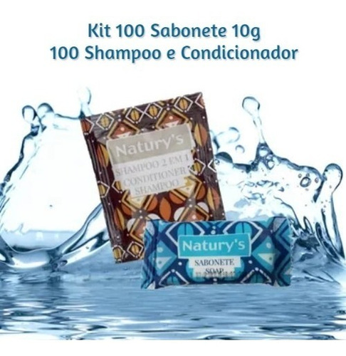 Kit 100 Sabonete 10g+ 100 Shampoo 2x1 Motel Hotel Spa Doação
