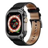 Malla Y Funda Cuero Negro P/apple Watch 49mm Ultra 1/2