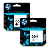 Combo Cartucho Hp 664 Negro + Color 2135 2675 3775 3785 4675