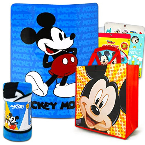 Paquete De Manta Y Bolsa De Forro Polar De Mickey Mouse...