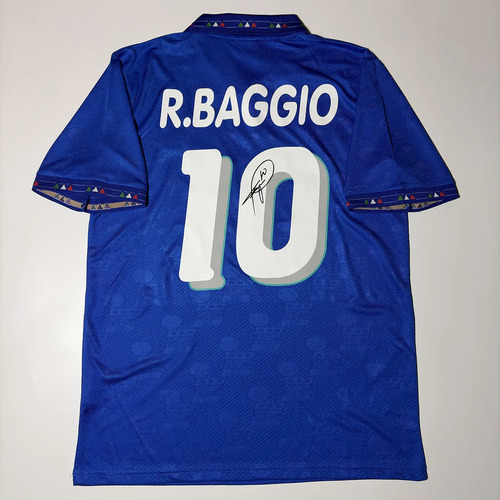 Playera Retro Mundial 1994 Italia #10 Baggio Firma Impresa